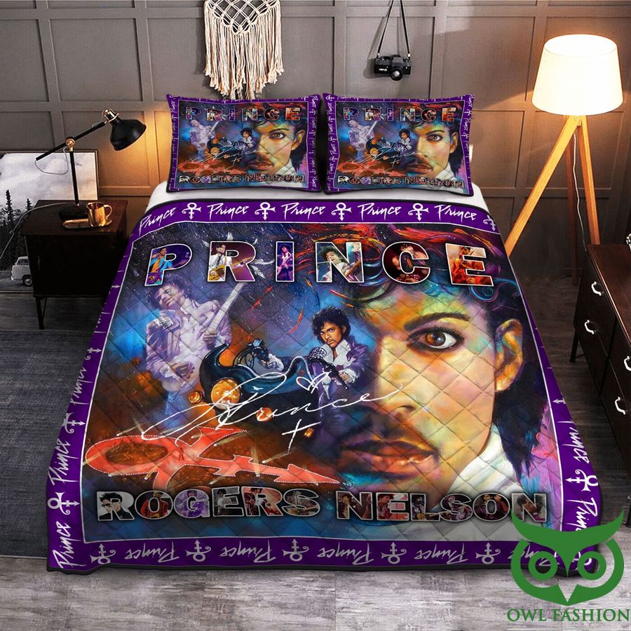 The Artist Prince Galaxy Blue Background Quilt Bedding Set
