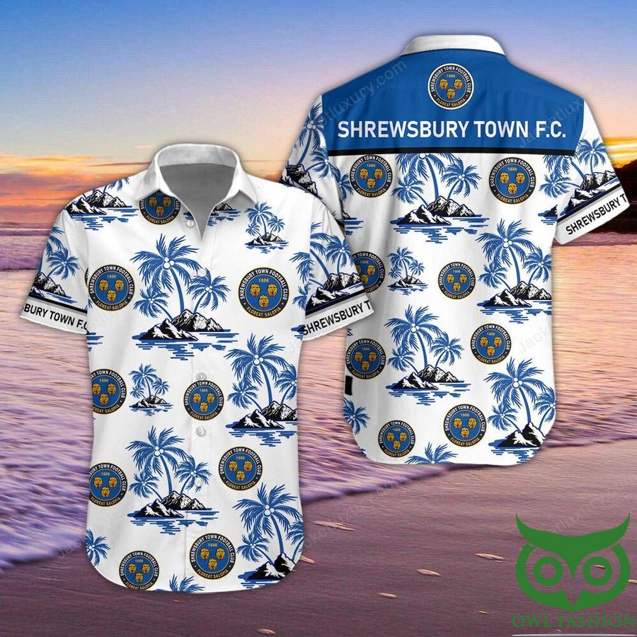 Shrewsbury Town Button Up Hawaiian Shirt