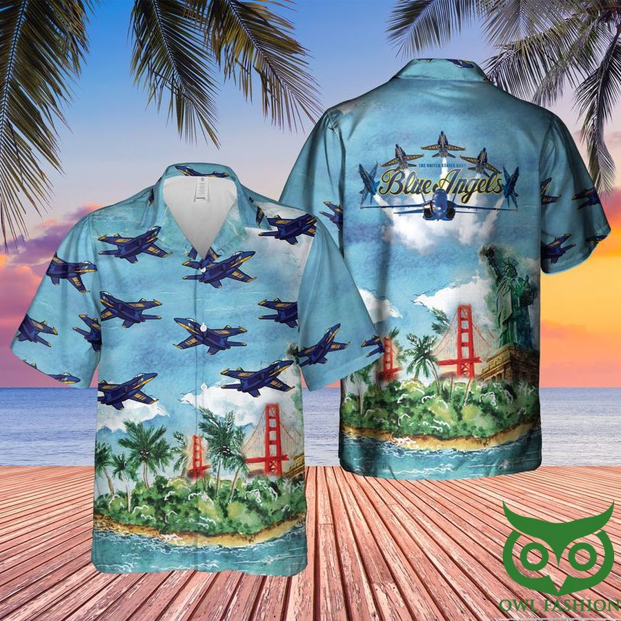 US Navy Blue Angels Hawaiian Shirt Summer Shirt