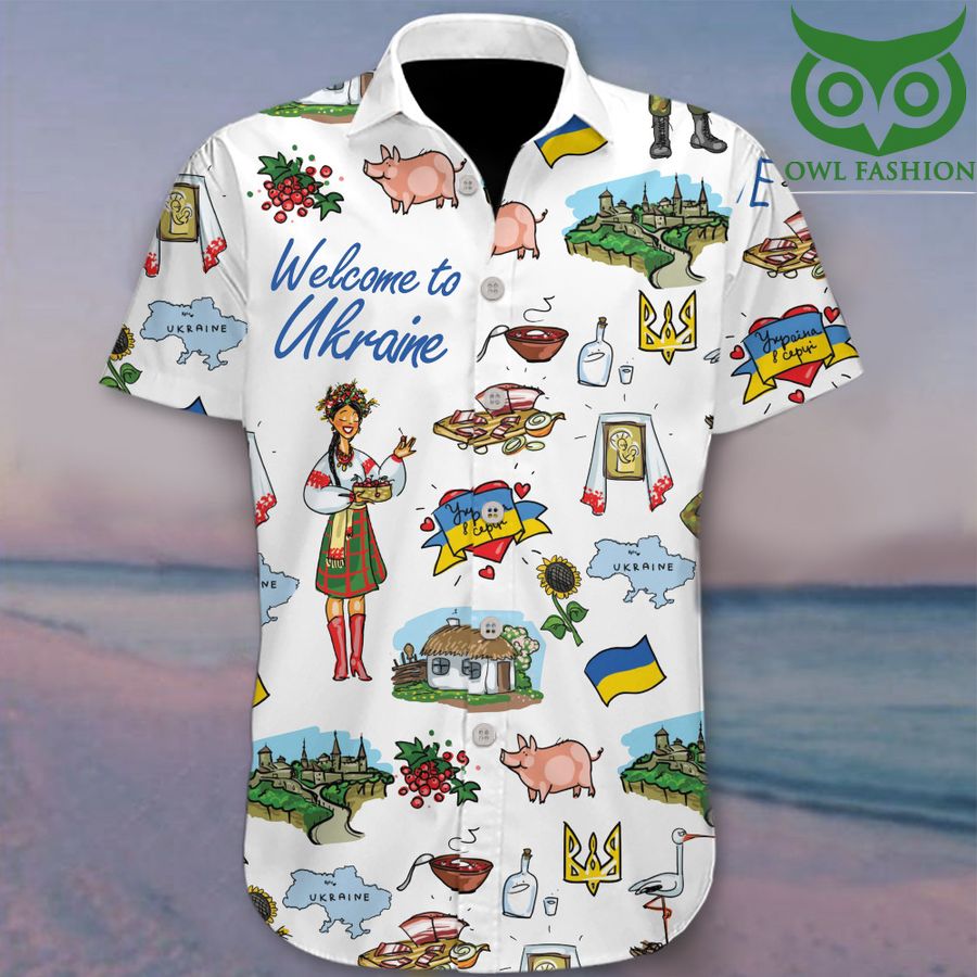 Welcome To Ukraine Hawaii Shirt Ukrainian Summer Vacation Hawaiian Shirts For Men