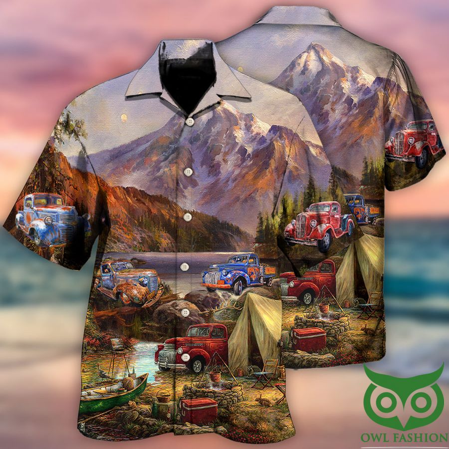 Camping car mountain style Hawaiian Shirt