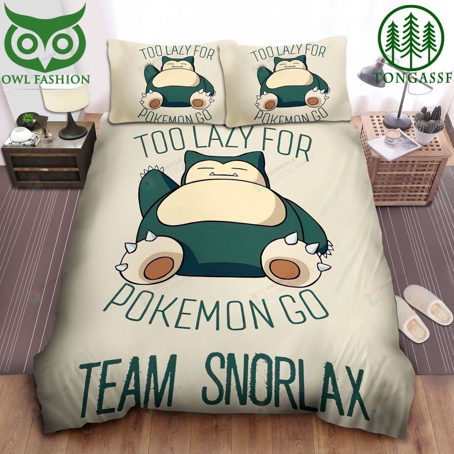 Snorlax Too Lazy For Pokemon Go Duvet Cover Bedding Sets