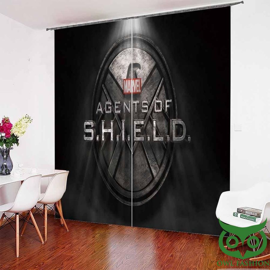 Metal Logo Marvel Agents Of Shield Window Curtain