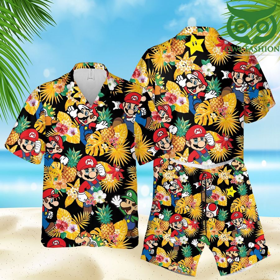 Super Mario game Pineapple 3D Hawaii Shirts Shorts summer