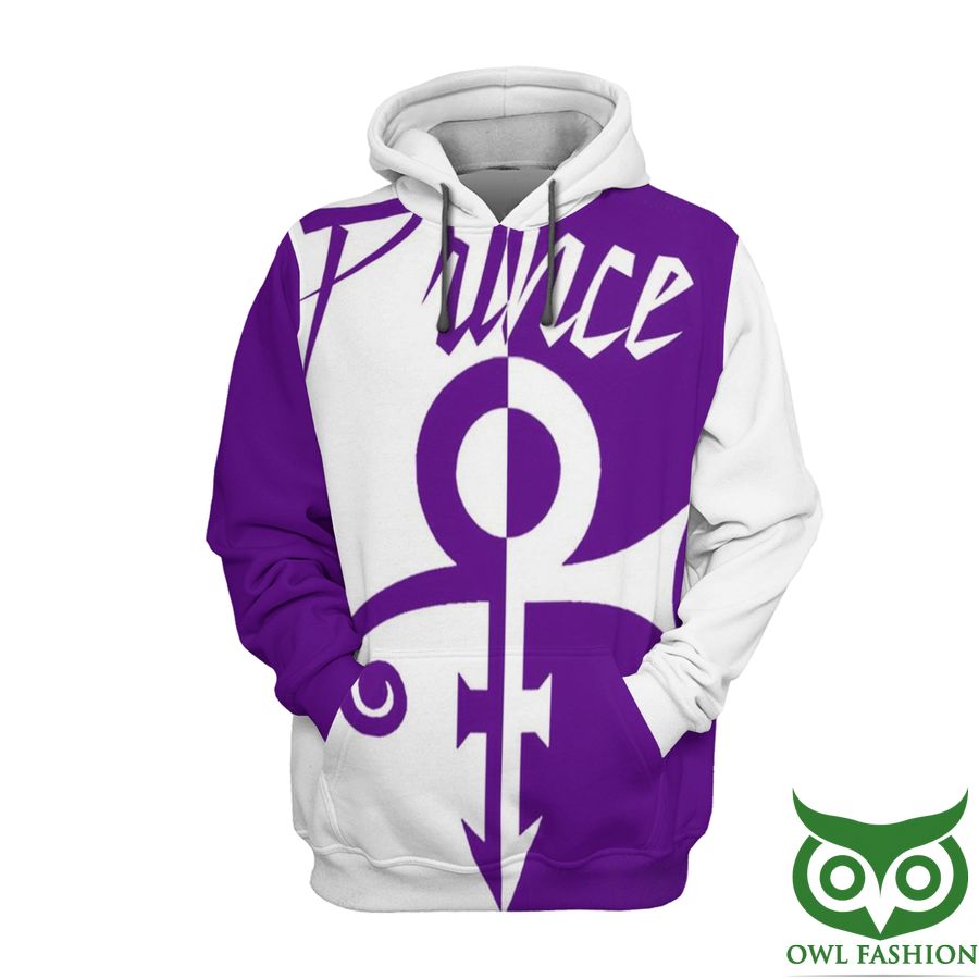 The Artist Prince Purple and White Logo 3D Hoodie