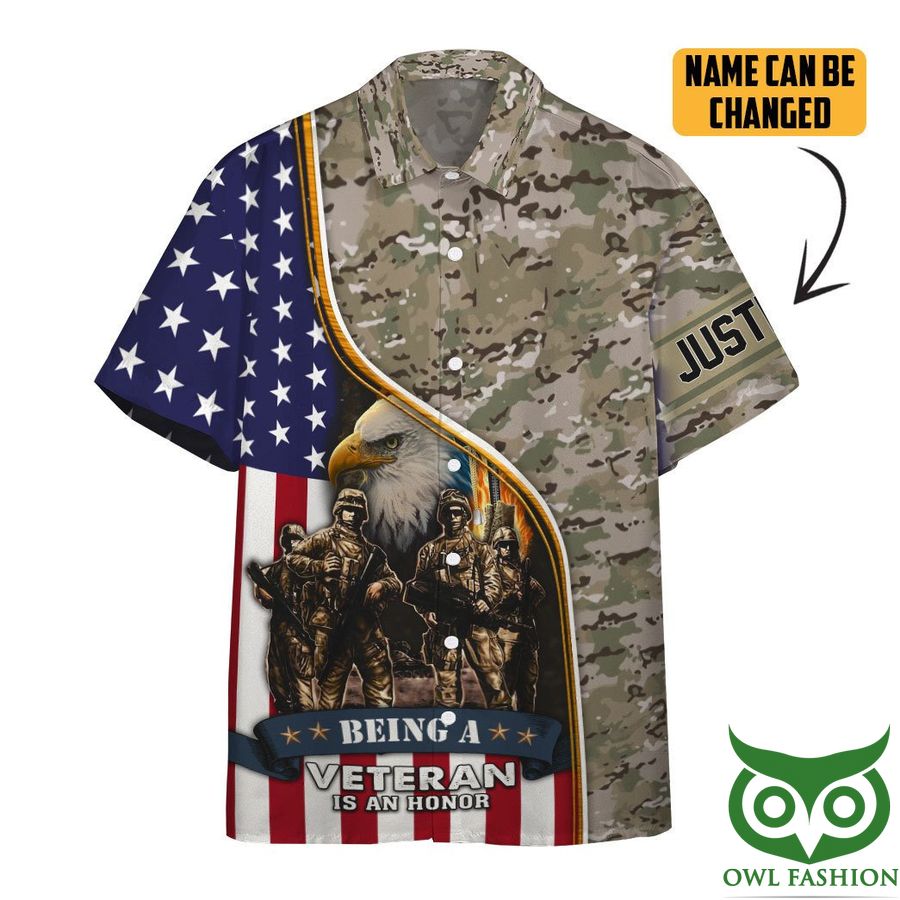 3D Memorial Day Being A Veteran Is A Honor Custom Name Hawaiian Shirt