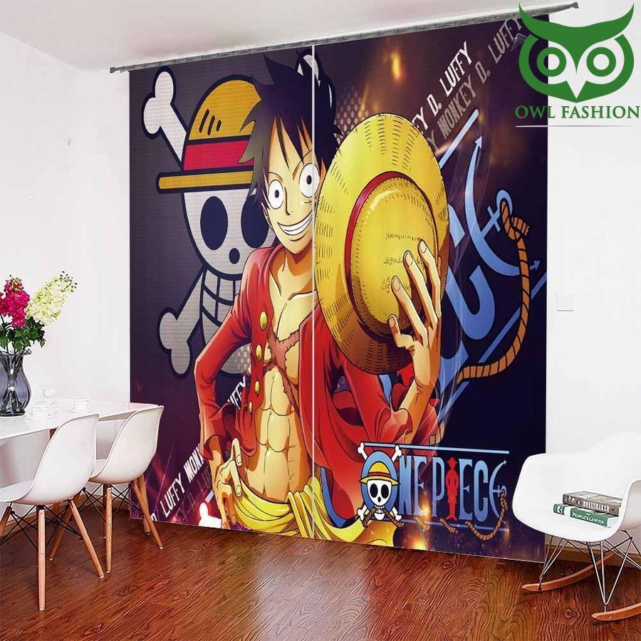 Luffy With Hat Window shower curtains waterproof decoration rooom