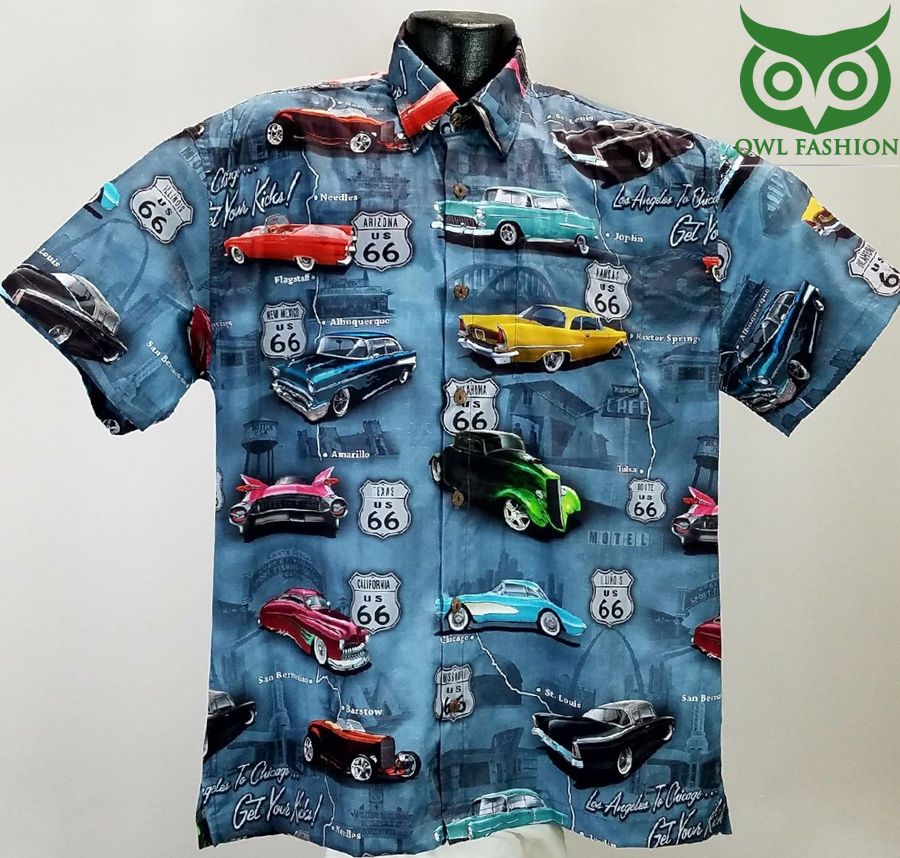 Route 66 Classic Cars Hawaiian Shirt