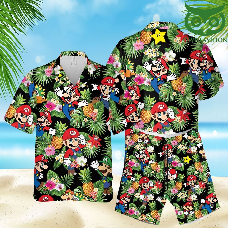 Super Mario game Aloha 3D Hawaii Shirts Shorts summer