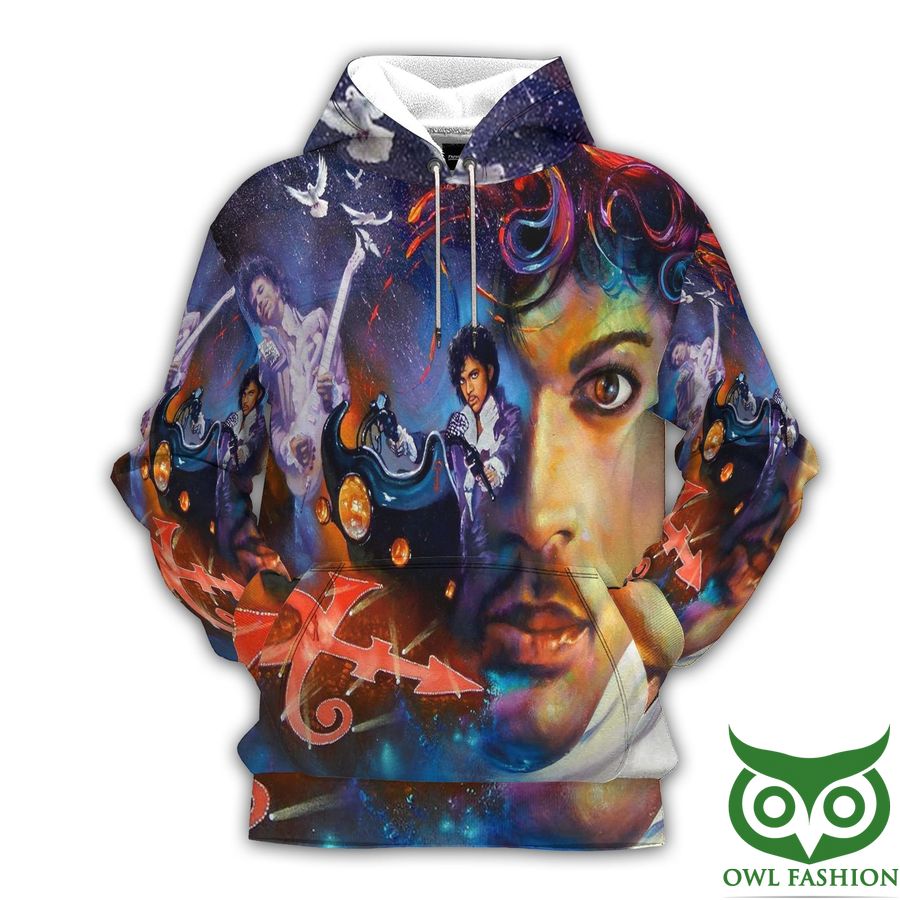 The Artist Prince Galaxy Blue Background 3D Hoodie