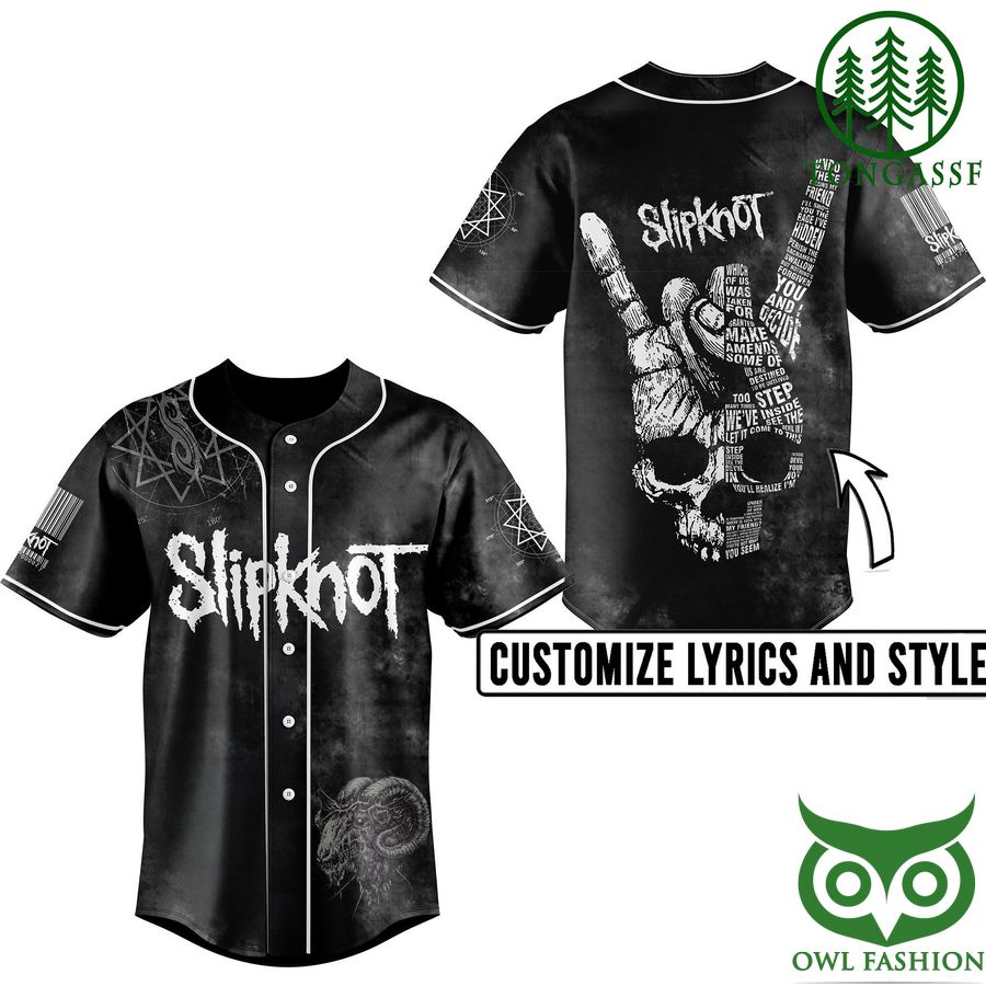 Personalized Name Number Slipknot heavy metal black baseball jersey shirt