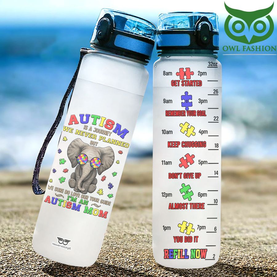 Autism Is a Journey We Never Planned But We Sure Do Love Our Tour Guide I'm an Autism Mom Water Tracker Bottle