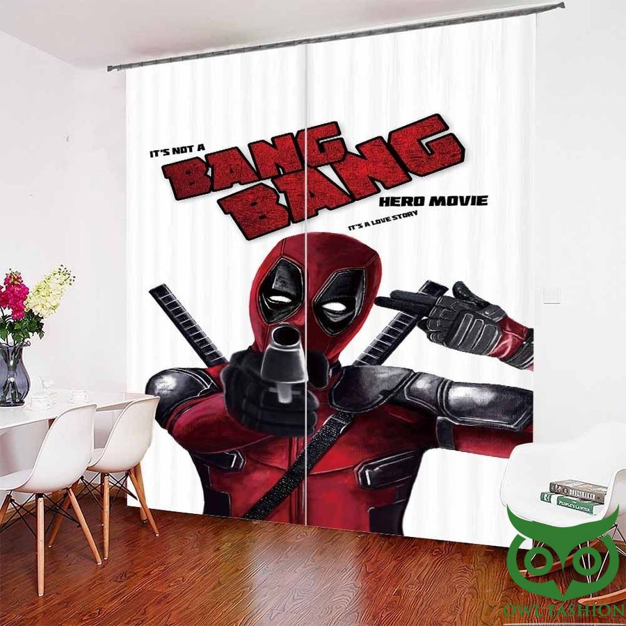 Bang Bang Deadpool Hero Movie Window Curtain