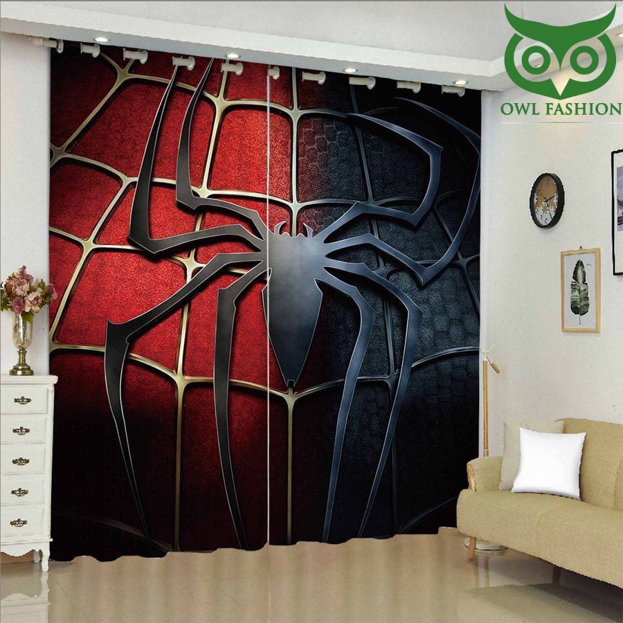 Giant Spider Black And Red Window shower curtains waterproof decoration rooom