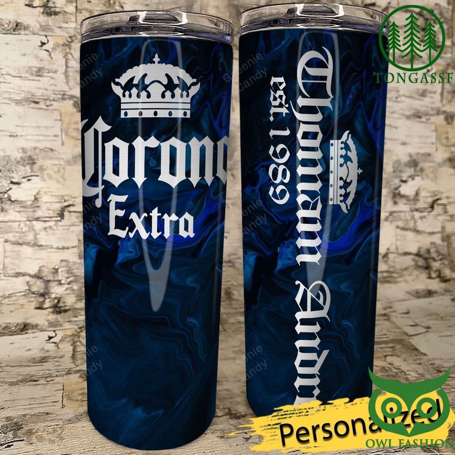 Extra Personalized Corona Beer Stainless Steel Skinny Tumbler