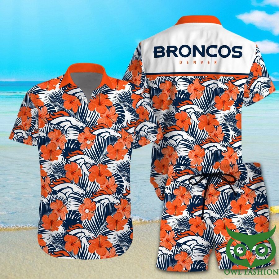 Broncos Denver Blue and Orange Hawaiian Shirt