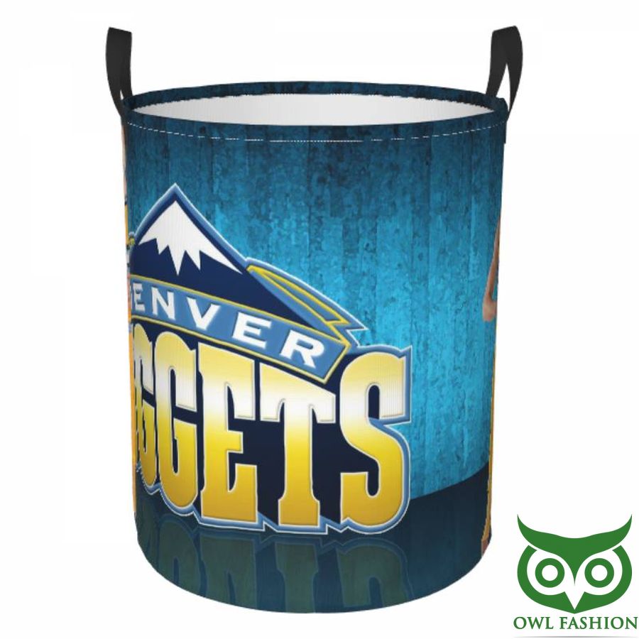 Denver Nuggets Circular Hamper Blue Yellow Laundry Basket