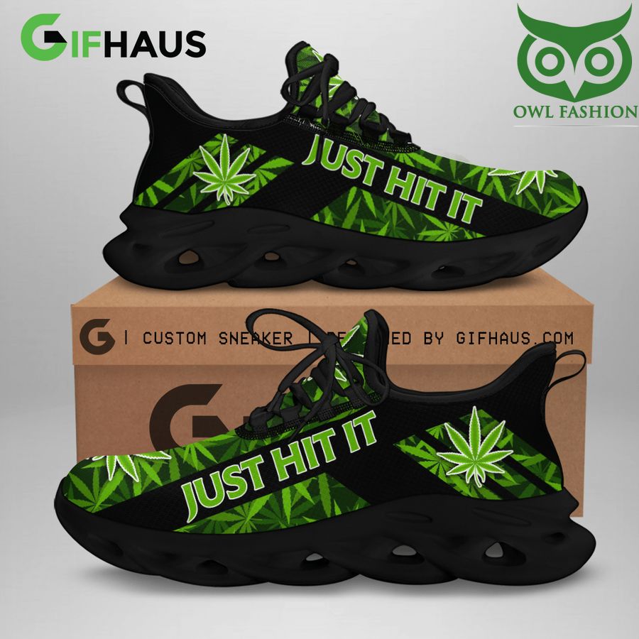 Weed Just Hit It green Custom Max Soul Sneaker
