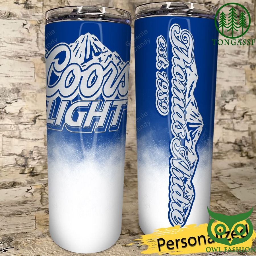 Coors Light Beer Personalized Stainless Steel Skinny Tumbler