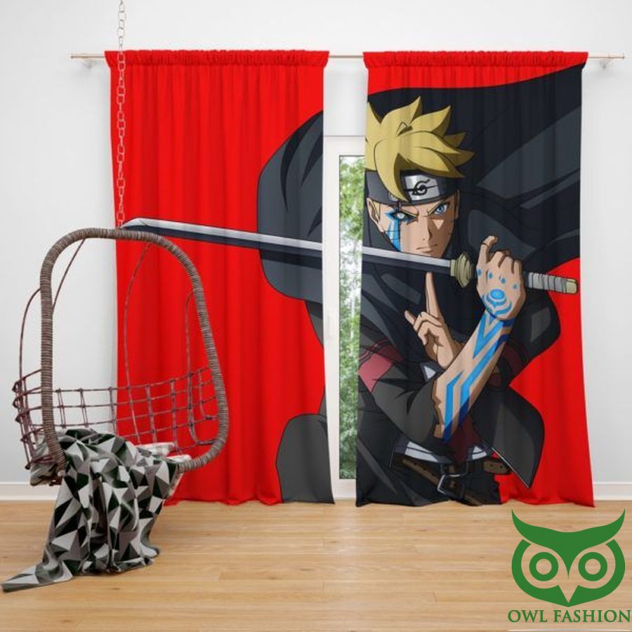 Japanese Anime Boruto Naruto Bedroom Window Curtain