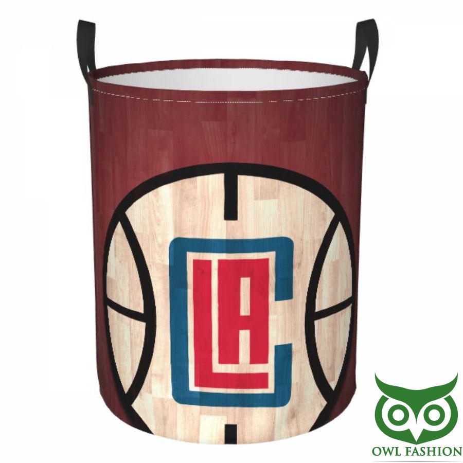 NBA LA Clippers Circular Hamper Brown Red Laundry Basket