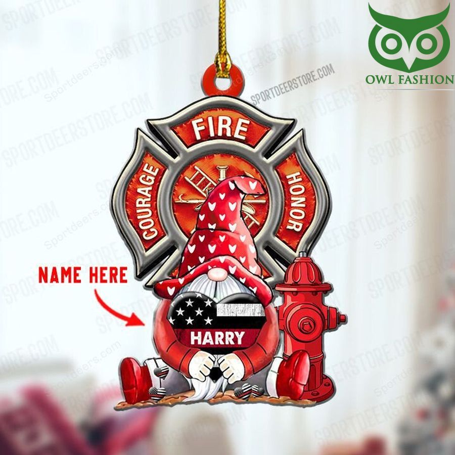 Personalized Firefighter courage fire honor ornament