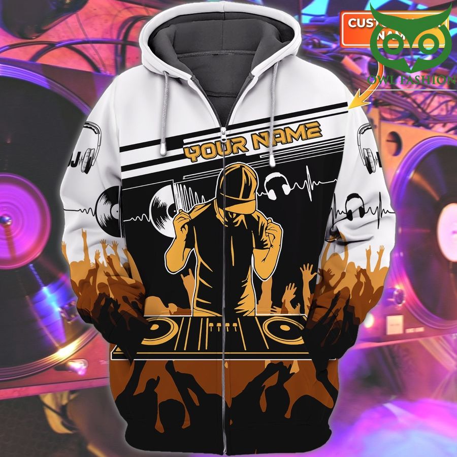 DJ beat the music Personalized Name 3D hoodie