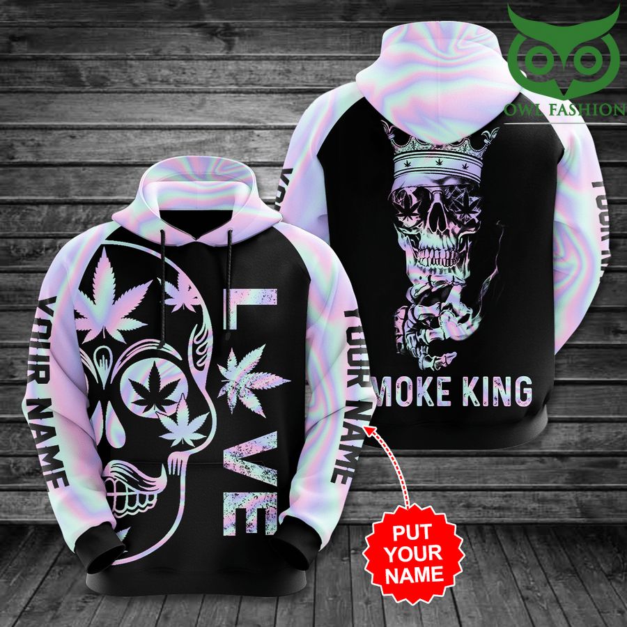 Personalized Weed Love Smoke King 3D Hoodie