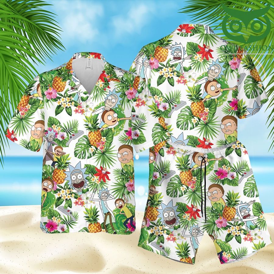 Rick n Morty cartoon series Aloha 3D Hawaii Shirts Shorts summer