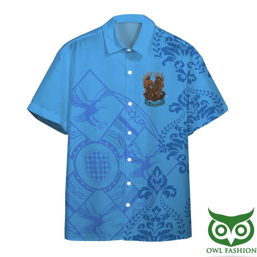 399 3D Harry Potter Ravenclaw Blue Pattern Hawaiian Shirt