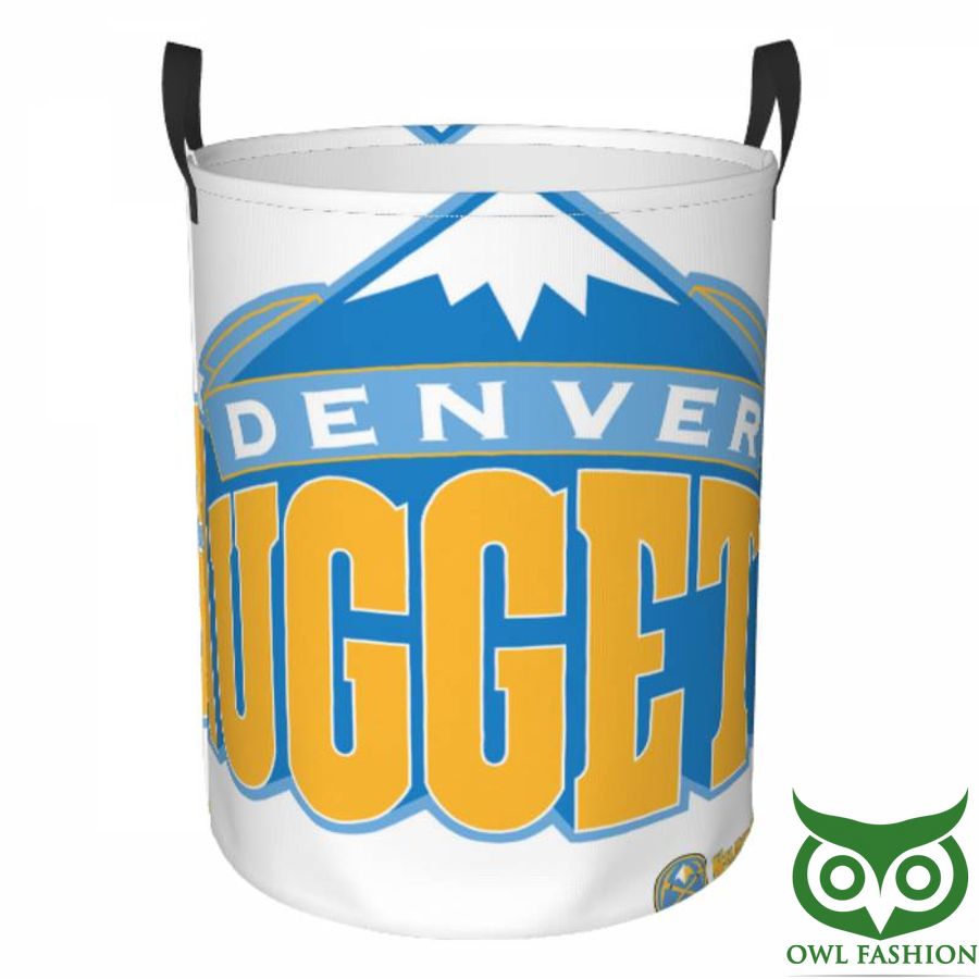Denver Nuggets Circular Hamper White Yellow Laundry Basket