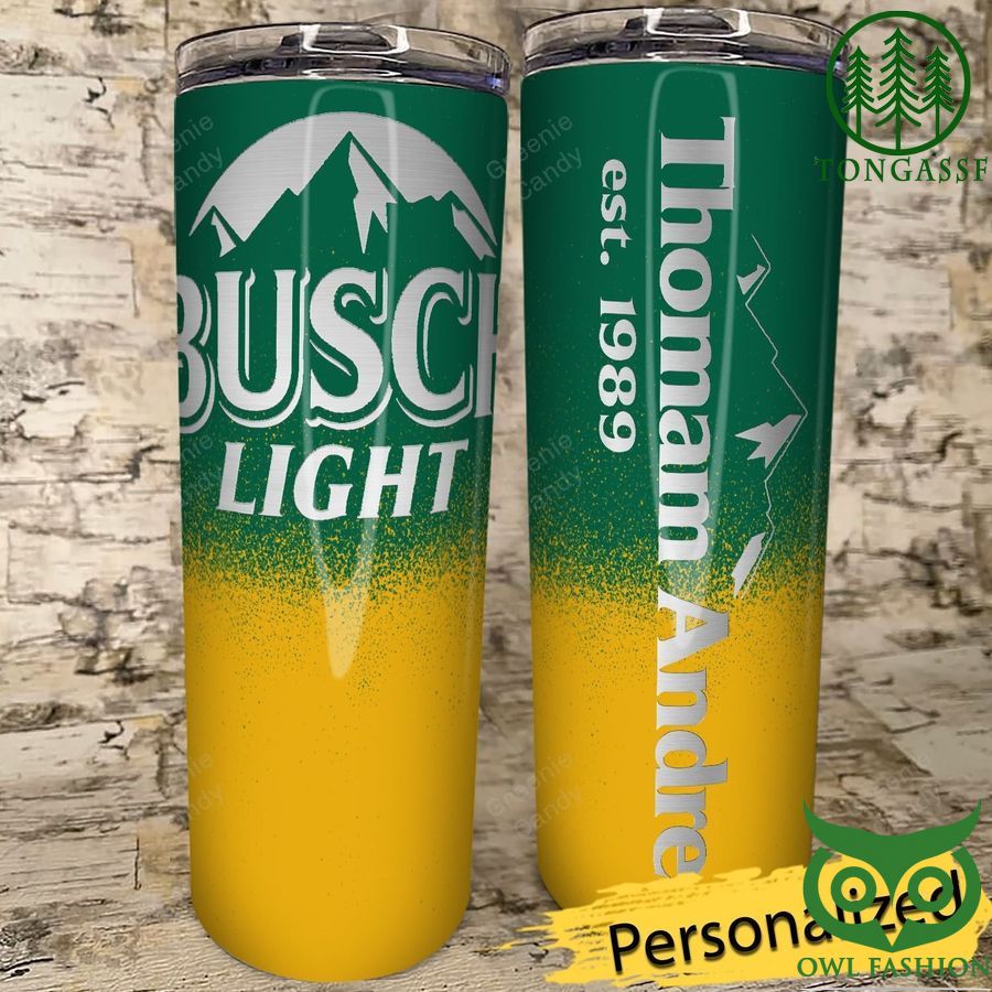 167 Personalized Busch Light Beer Mountain Stainless Steel Skinny Tumbler
