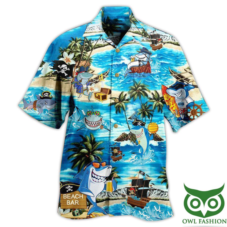 55 Shark Amazing Pirate Beach Bar Limited Edition Hawaiian Shirt
