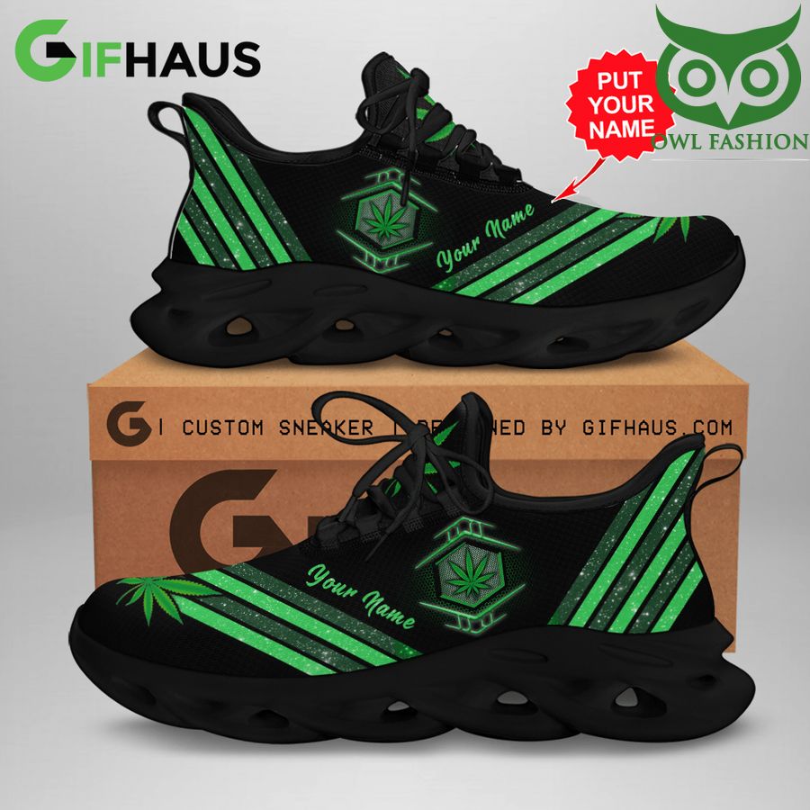 40 Personalized Weed green giltter light Custom Max Soul Sneaker