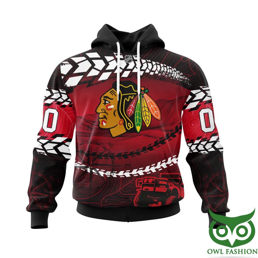 Custom Name Number Chicago Blackhawks NHL Off Road Style 3D Shirt