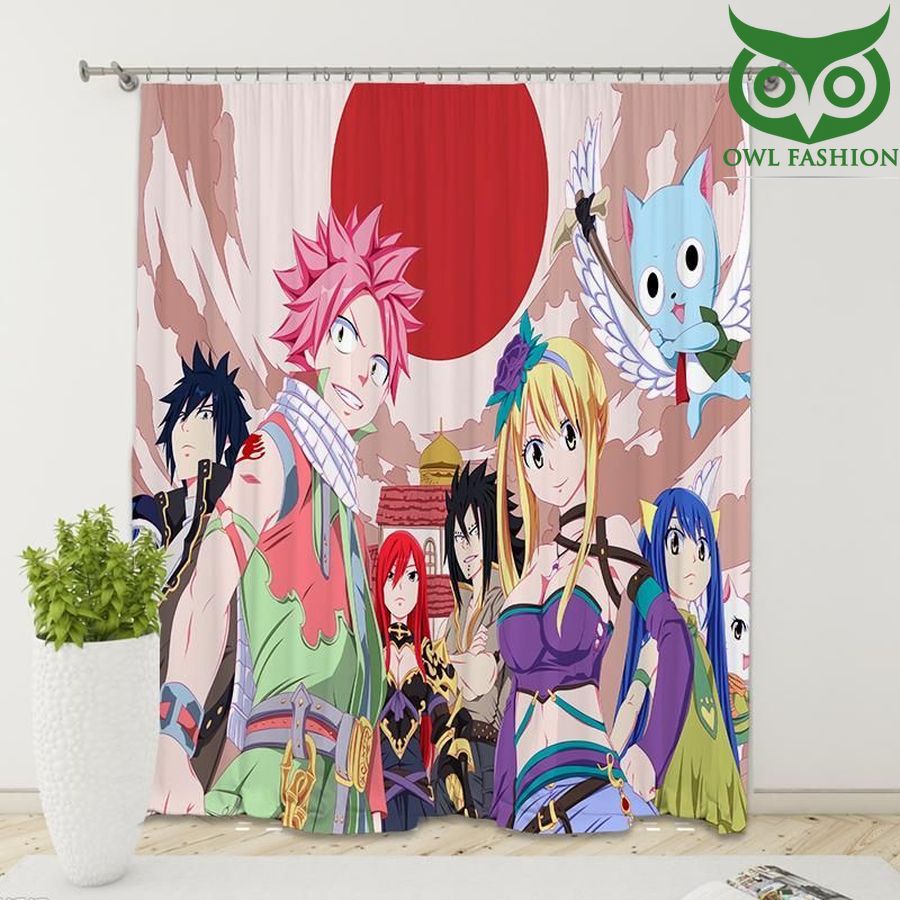 Fairy Tail Red Moon 3d Printed Shower Curtain Waterproof Bathroom Sets Window Curtains Home Decor