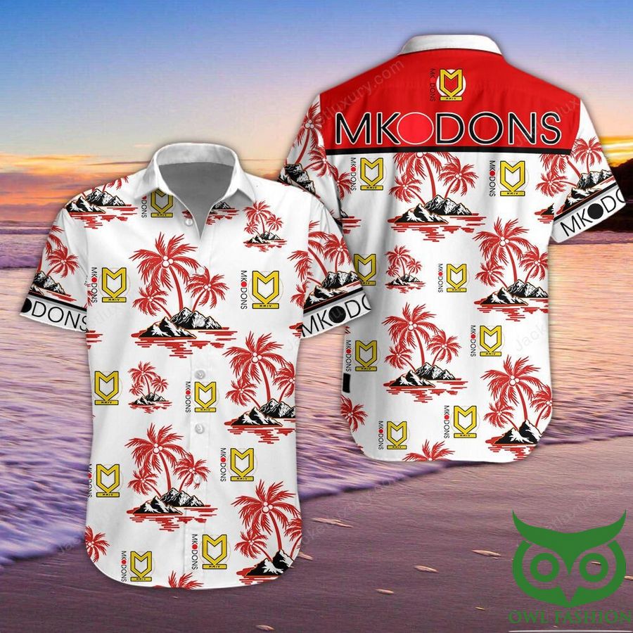 Milton Keynes Dons Button Up Hawaiian Shirt