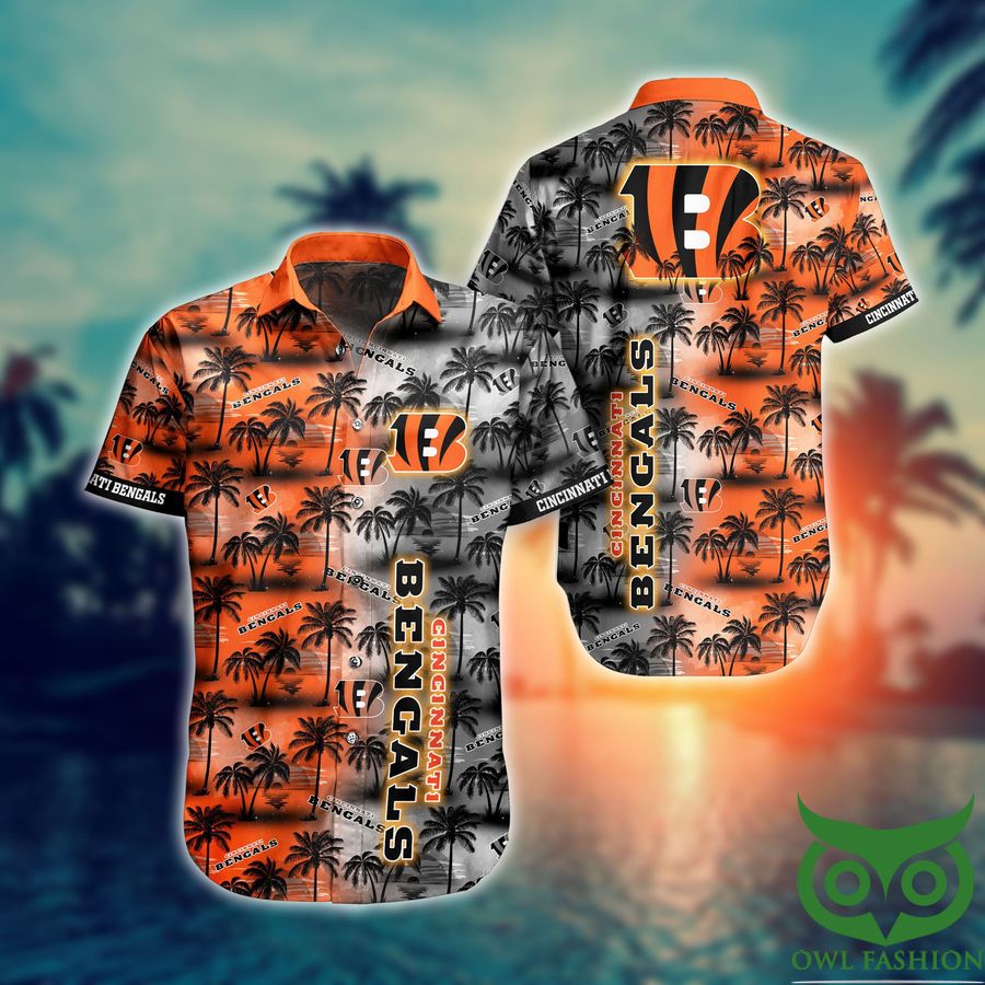 NFL Cincinnati Bengals Half Black Half Orange Hawaiian Shirt