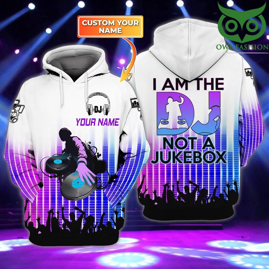 I Am The DJ not a jukebox Personalized Name purple 3D Hoodie