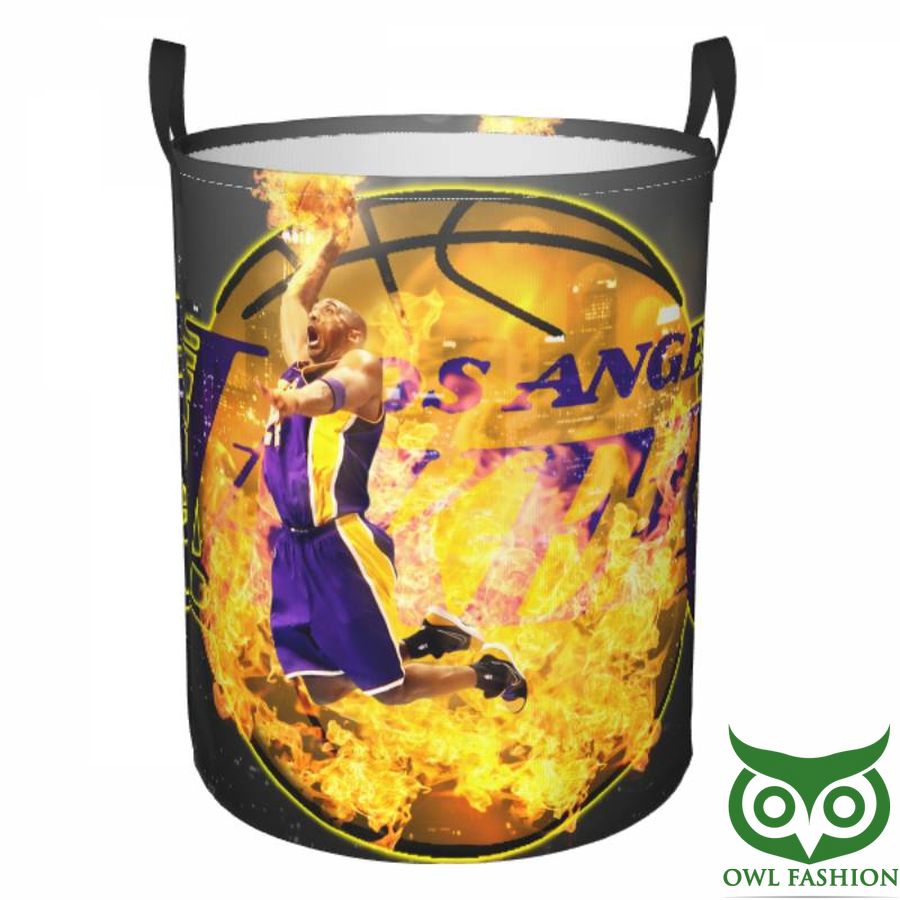 NBA Los Angeles Lakers Circular Hamper Player in Fire Laundry Basket