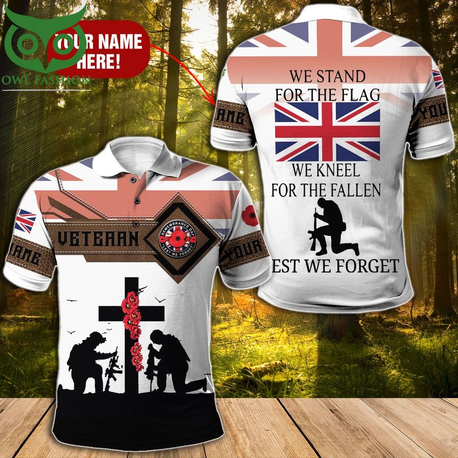 UK We stand for the flag we kneel for the fallen 3D Hoodie Polo shirt