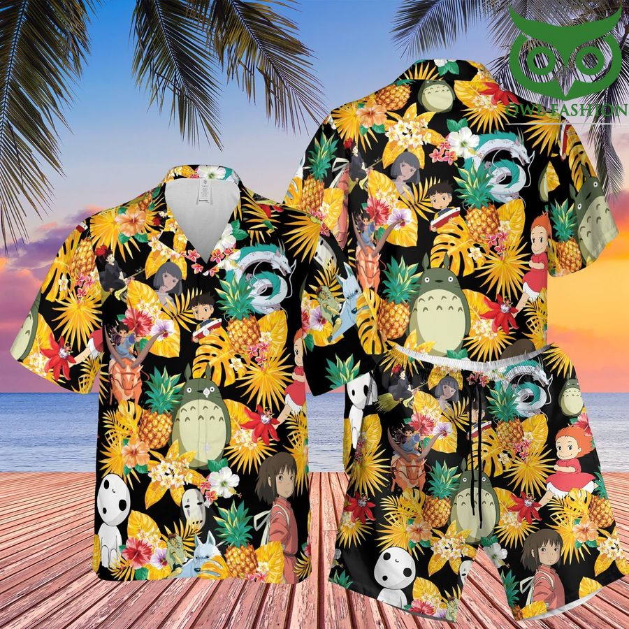 Studo Ghilbi anime Pineapple 3D Hawaii Shirts Shorts summer