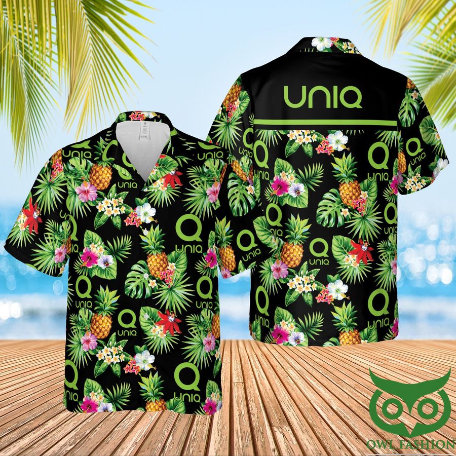 Uniq Condoms Green and Black Hawaiian Shirt