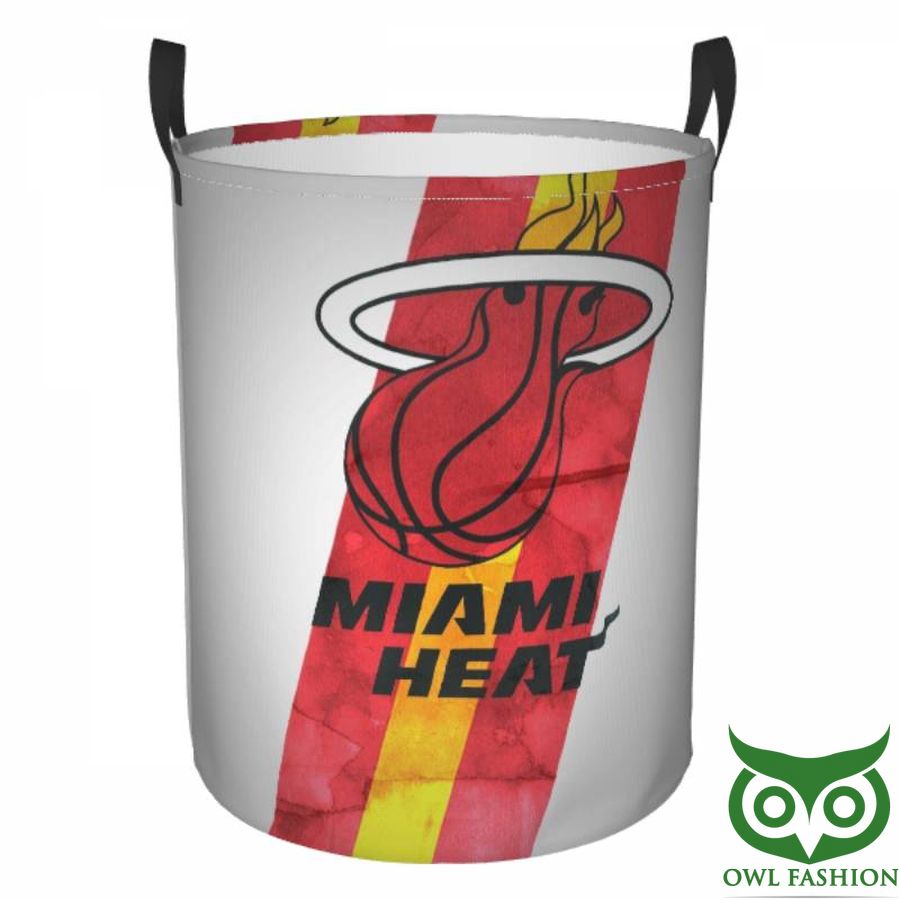 NBA Miami Heat Circular Hamper Gray with Team Color Laundry Basket