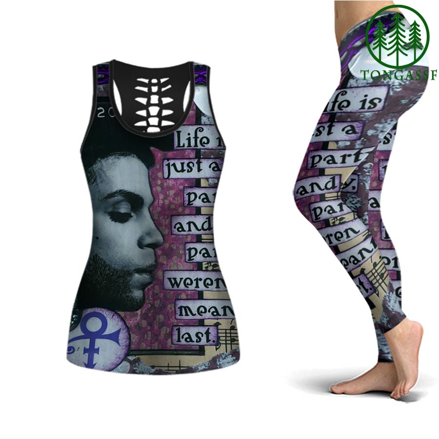 22 The Artist Prince life is just a party 3d Hollow tanktop and leggings