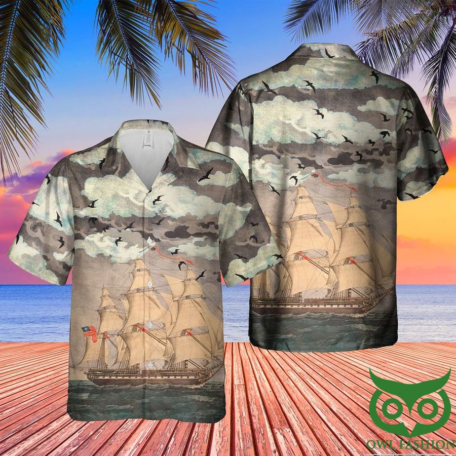 US Navy USS Constitution Hawaiian Shirt Summer Shirt