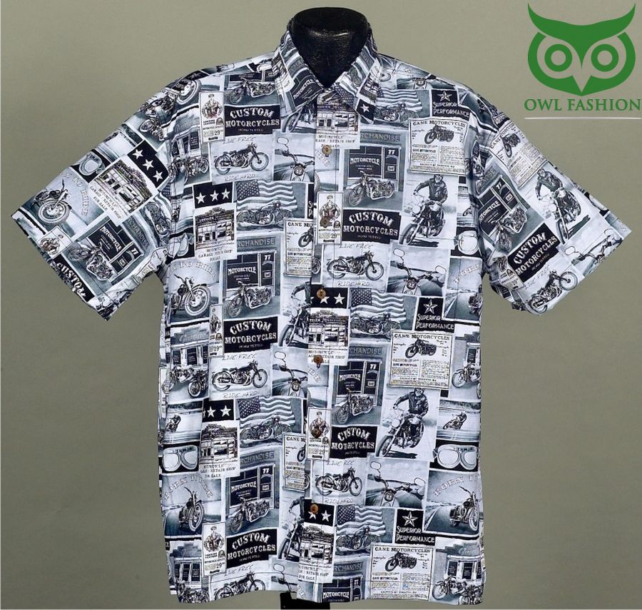 Vintage American Motorcycle Hawaiian Shirt