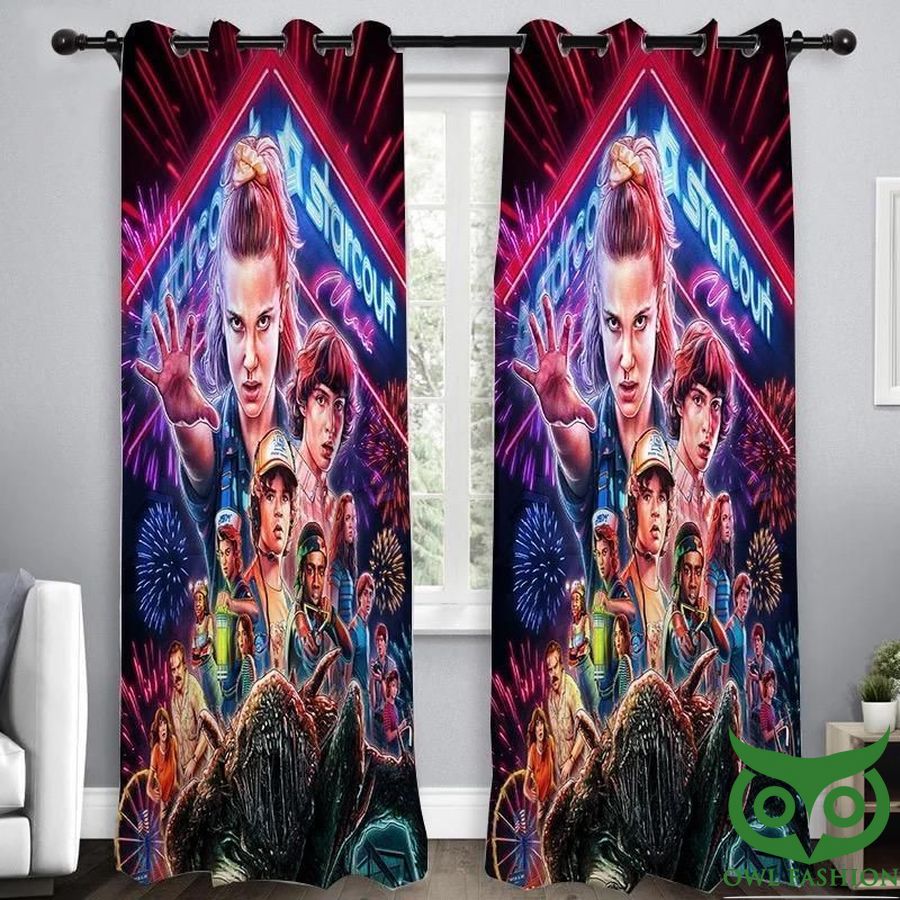 Stranger Things Characters Poster Window Curtain