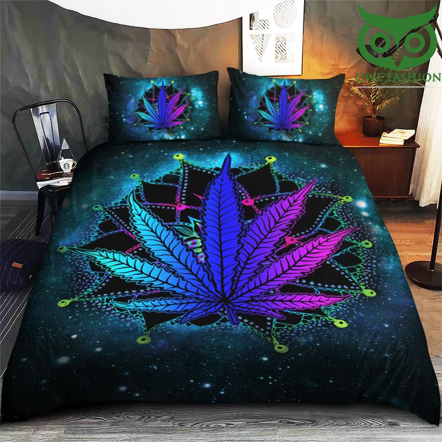 Weed Polynesian galaxy color Bedding Set