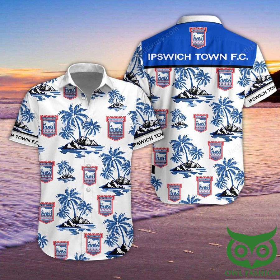 Ipswich Town Button Up Hawaiian Shirt